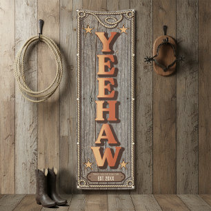 Rustikale westliche Familientreffen YEEHAW Vert ID Banner