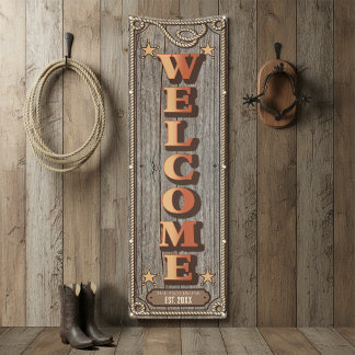 Rustikale westliche Familienzusammenkunft WELCOME Banner