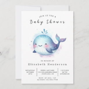 Rustikale Whale Babydusche Einladung