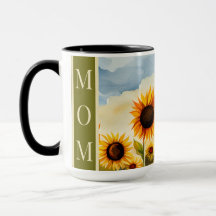 Rustikale Whimsikfarben Sonnenblumen Mama Tasse