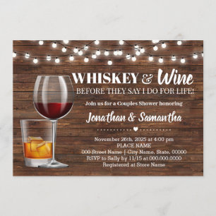 Rustikale Whisky & Wein bevor ich Paare dusche Einladung