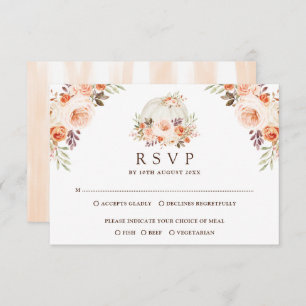 Rustikale White Pumpkin Fall Blume Hochzeit RSVP Karte