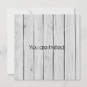 Rustikale White Wood Baby Dusche Einladung