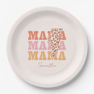 Rustikale Wiederholung "Mama" Pappteller