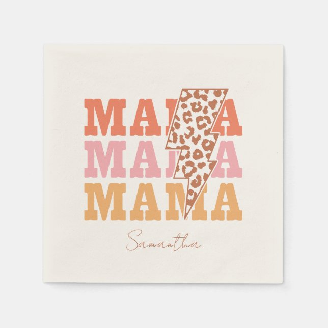 Rustikale Wiederholung "Mama" Serviette (Vorderseite)