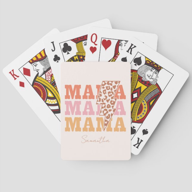 Rustikale Wiederholung "Mama" Spielkarten (Rückseite)
