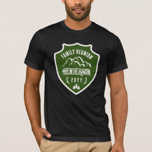 Rustikale Wiedersehen der Pine Green Shield-Famili T-Shirt