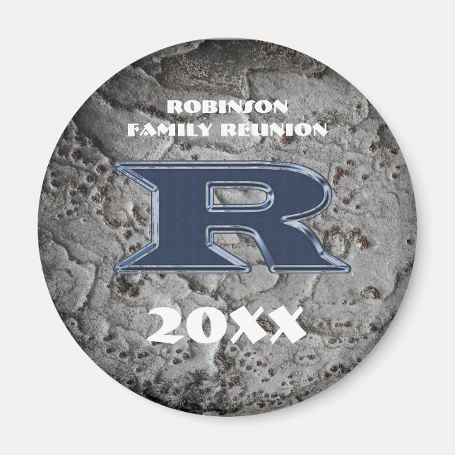 Rustikale Wiedersehen-Keepake-Letter R-Monogramm Magnet (Vorne)