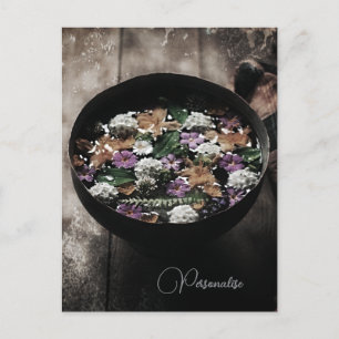 Rustikale Wiesenblumen Blumen Wasser Schale Postkarte