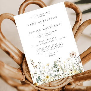 Rustikale Wiesenhochzeit mit Wildblumen Einladung