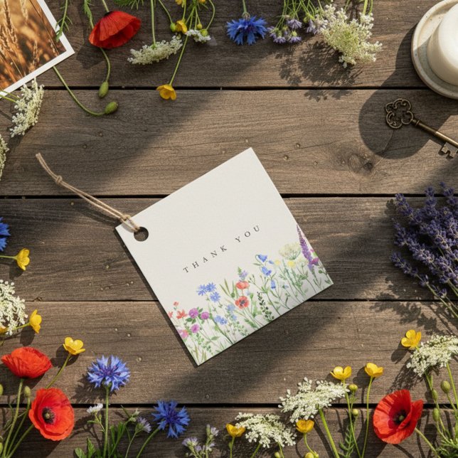 Rustikale Wiesenhochzeit mit Wildblumen  Geschenkanhänger (Rustic Wildflower Meadow Wedding Favor Tags)