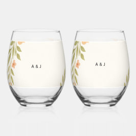 Rustikale Wildblume auf Hochzeitsglas Weinglas Ohne Stiel