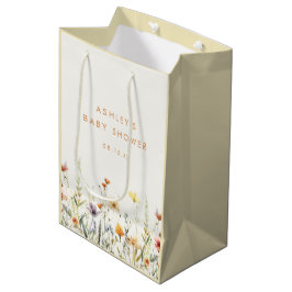 Rustikale Wildblume Babydusche Mittlere Geschenktü Geschenktüte