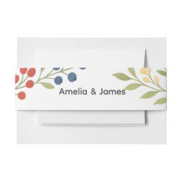 Rustikale Wildblume Berry Wedding Einladung Einladungsbanderole