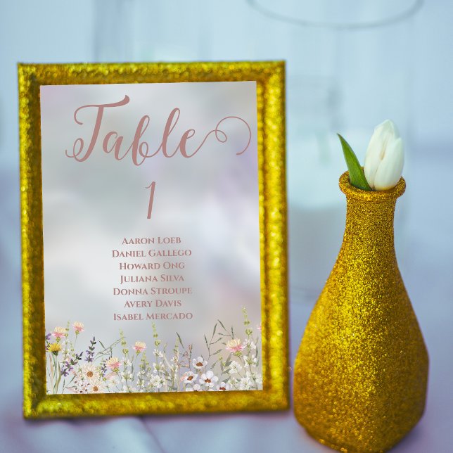 Rustikale Wildblume Boho Garden Wedding Table Card Tischnummer (Von Creator hochgeladen)