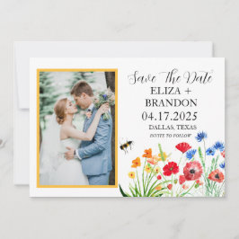 Rustikale Wildblume Boho Wasserfarben Foto Save The Date