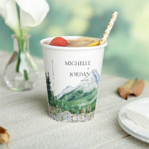 Rustikale Wildblume Boho Wedding Pappbecher