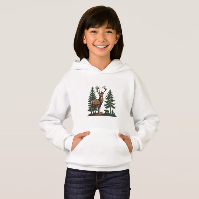 Rustikale Wildblume Botanische Kinder Hoodie (Vorne ganz)