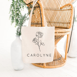 Rustikale Wildblume Bridesmaid Name Tragetasche