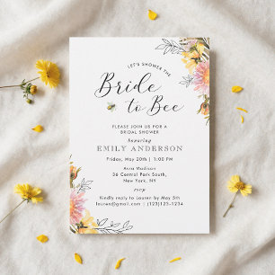 Rustikale Wildblume Brie to Bee Brautparty Einladung
