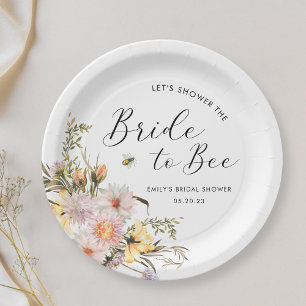 Rustikale Wildblume Brie to Bee Brautparty Pappteller
