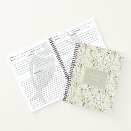 Rustikale Wildblume Cotattcore-Rezepte Notizbuch