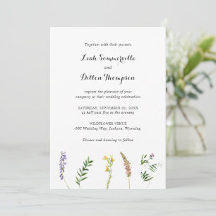 Rustikale Wildblume Elegante Hochzeit Einladung