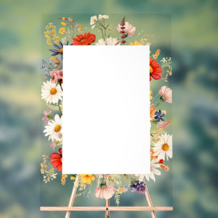 Rustikale Wildblume Elegantes Landhaus Acrylschild