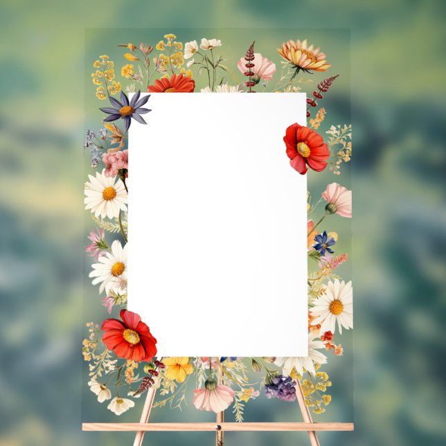 Rustikale Wildblume Elegantes Landhaus Acrylschild (Neutral)