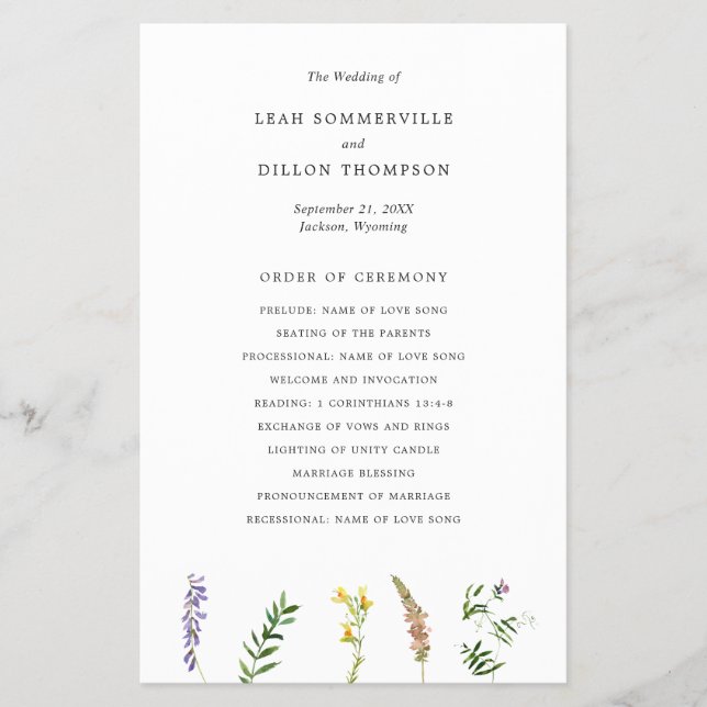 Rustikale Wildblume Flyer (Vorne)