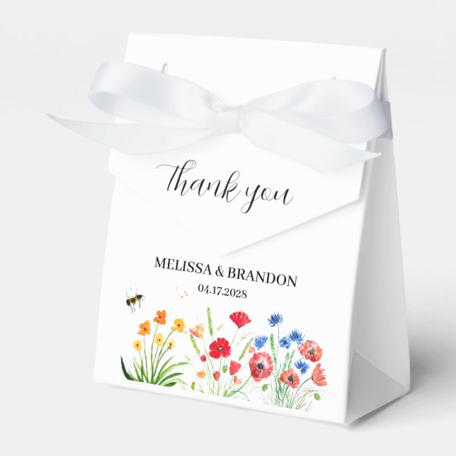 Rustikale Wildblume Garden Spring Wasserfarbenhoch Geschenkschachtel (Vorderseite)