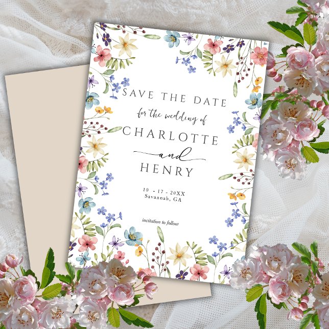 Rustikale Wildblume Garden Wedding Save The Date (Von Creator hochgeladen)