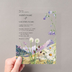 Rustikale Wildblume Hochzeit Acryleinladungen