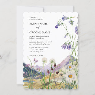 Rustikale Wildblume Hochzeit Einladung