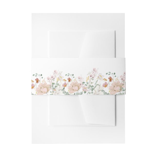 Rustikale Wildblume Hochzeit Einladungsbanderole (Vorderseite Beispiel)