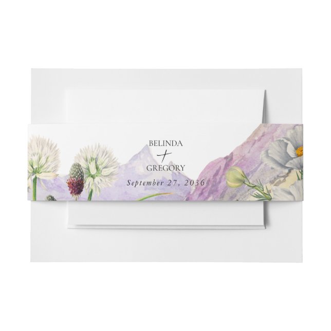 Rustikale Wildblume Hochzeit Einladungsbanderole (Vorderseite Beispiel)