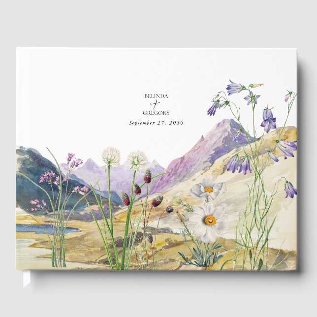 Rustikale Wildblume Hochzeit Gästebuch (Vorderseite)
