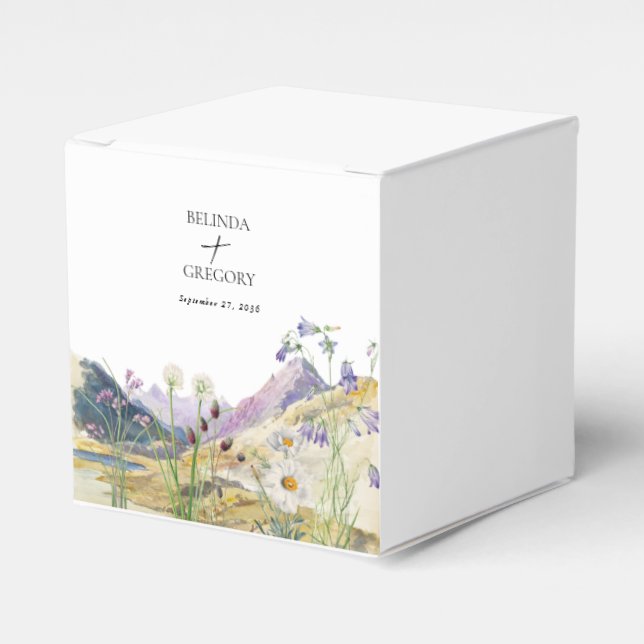 Rustikale Wildblume Hochzeit Geschenkschachtel (Vorderseite)