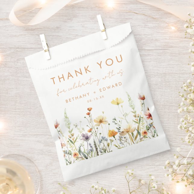 Rustikale Wildblume Hochzeit Geschenktütchen (Ausgeschnitten)