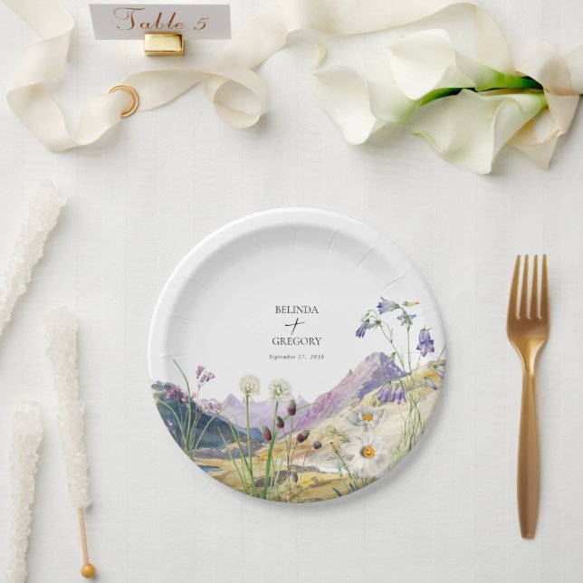 Rustikale Wildblume Hochzeit Pappteller (Hochzeit)