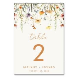 Rustikale Wildblume Hochzeit Tischnummer