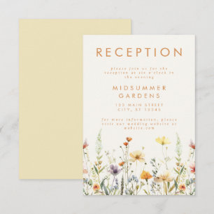 Rustikale Wildblume Hochzeitsempfang Begleitkarte
