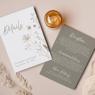 Rustikale Wildblume Hochzeitskarte Einladung