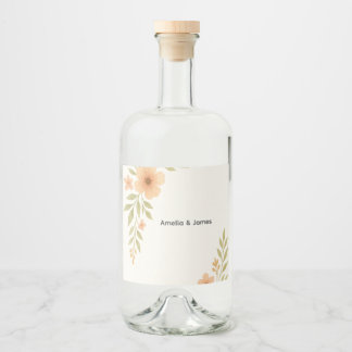 Rustikale Wildblume Hochzeitsliquor Flaschenmarken Alkoholflaschenetikett