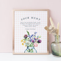 Rustikale Wildblume Mason Jar Baby Sock Hunt Game