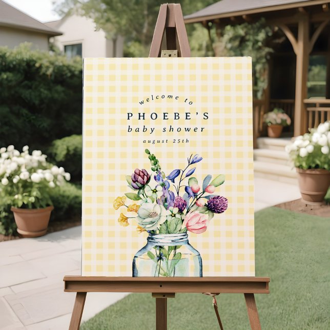 Rustikale Wildblume Mason Jar Babydusche Zeichen Poster (Von Creator hochgeladen)