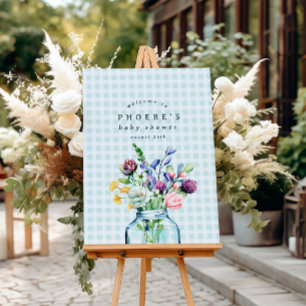 Rustikale Wildblume Mason Jar Babydusche Zeichen Poster