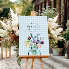 Rustikale Wildblume Mason Jar Babydusche Zeichen Poster