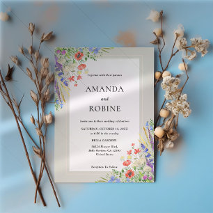 Rustikale Wildblume Meadow Wedding Einladung