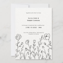 Rustikale Wildblume Minimalistische Hochzeitseinla